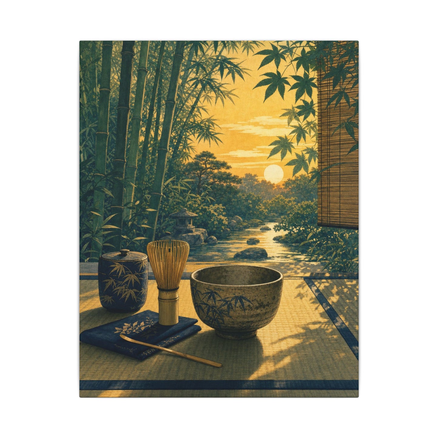 Ma Tea Ceremony Canvas Art - Zen Ukiyo E Inspired