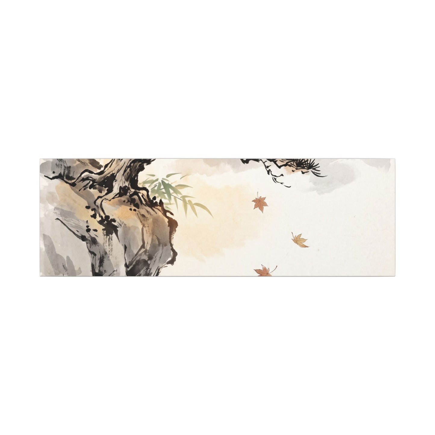 Peaceful Pine Tree Canvas Art - Sumi E Zen