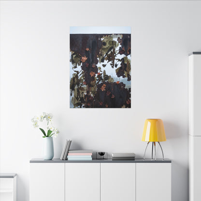 Rust Patina Charcoal Ink Canvas Art | Sophisticated Dark Japandi Art