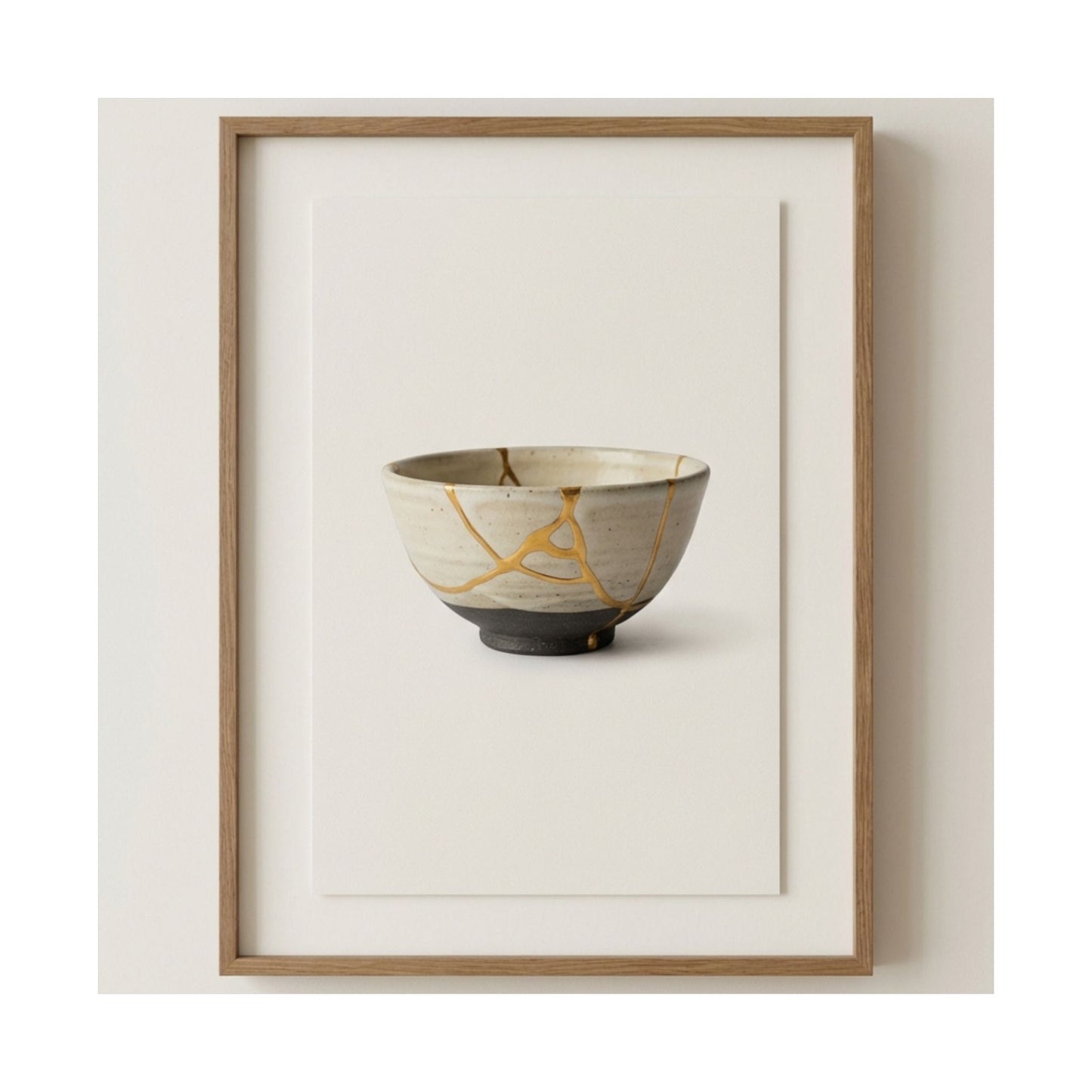 Kintsugi Charcoal Wall Art Print