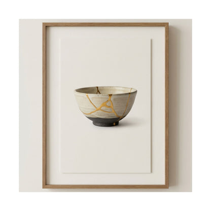 Kintsugi Charcoal Wall Art Print