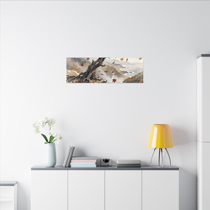 Autumn Pine Tree Watercolor Canvas Art | Warm Decor