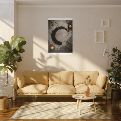 Candlelight Ink Brushstroke Canvas Art - Zen Ma