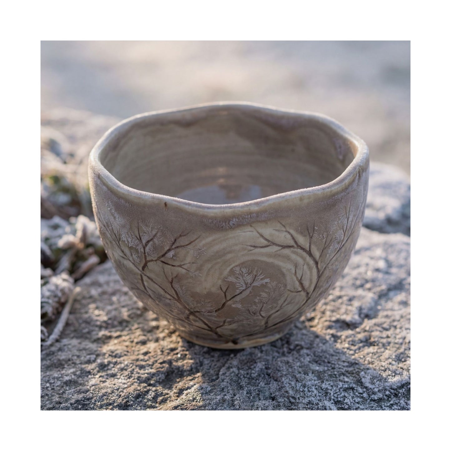 Japandi Ceramic Bowl in Dawn | Japanese Pattern Wall Art Print