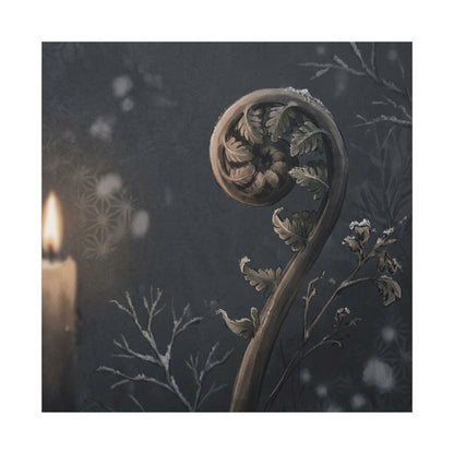 Candlelight Fern Unfurling Canvas Art - Japandi Ma