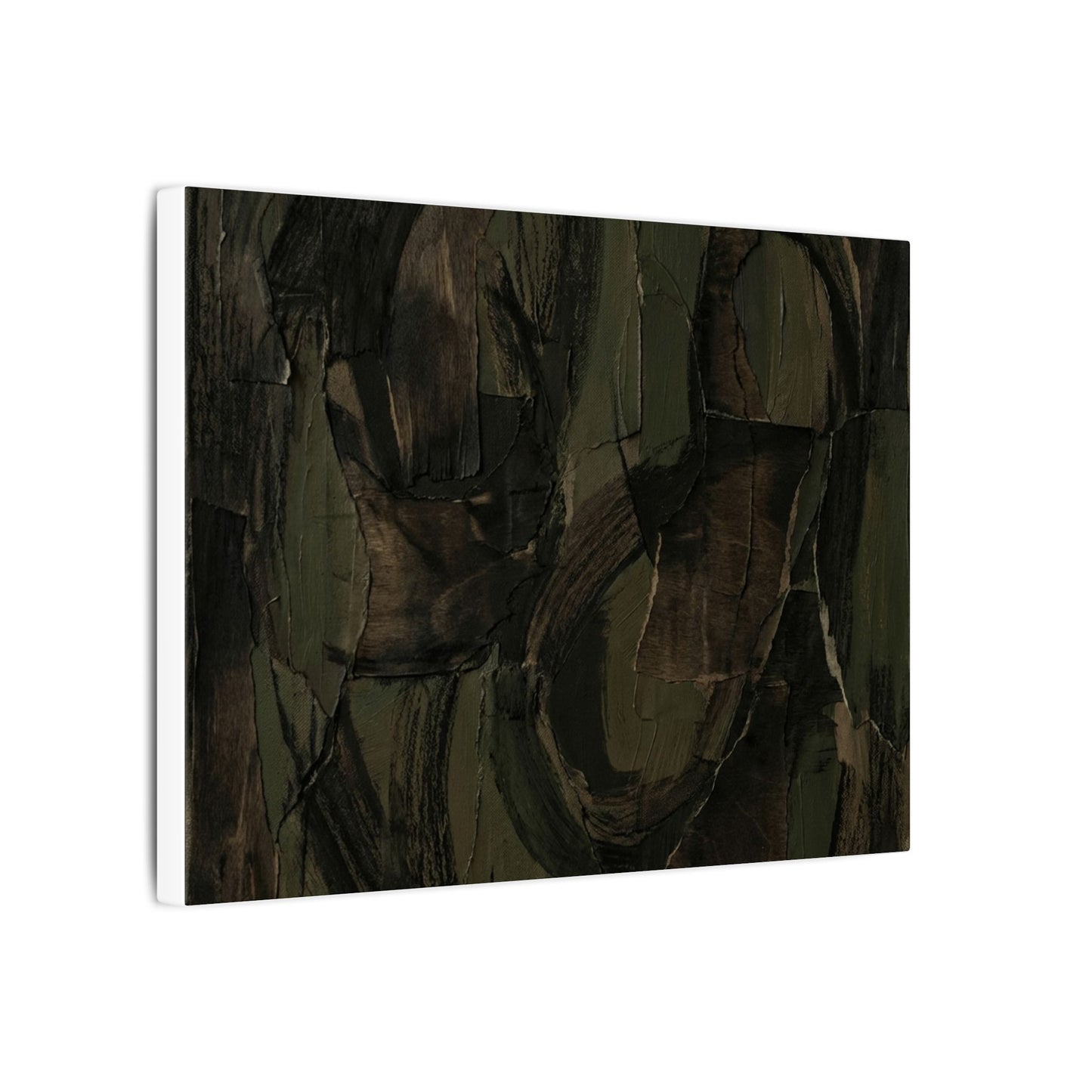 Mixed Media Dark Japandi Textured Canvas Art