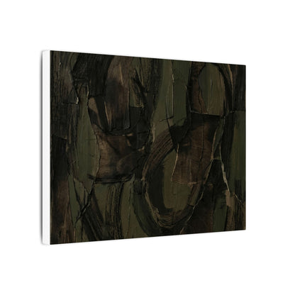 Mixed Media Dark Japandi Textured Canvas Art