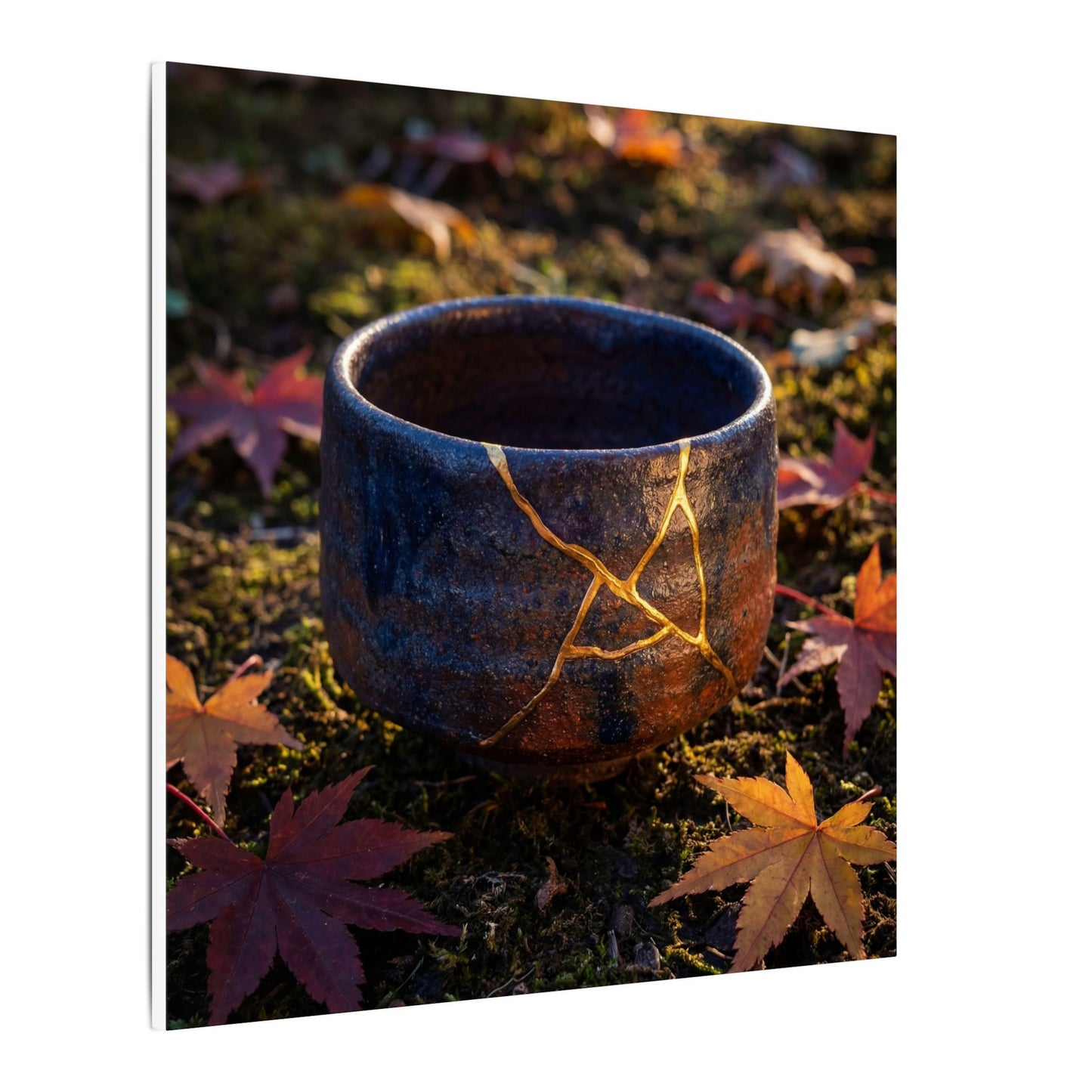 Kanso Moonlit Garden Canvas Art - Kintsugi Gold Repair