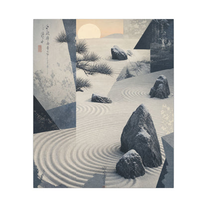 Seijaku Rock Garden Canvas Art - Zen Ukiyo E Inspired