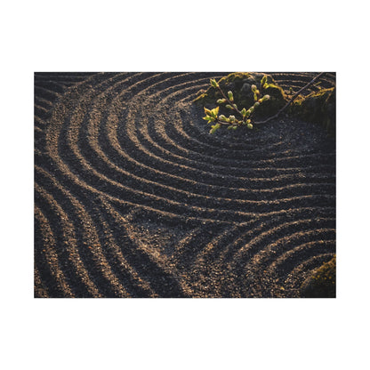 Spring Rock Garden Shadow Zen Canvas Art | Atmospheric Decor