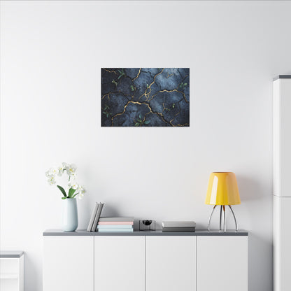 Cracked Earth Spring Canvas Art | Kintsugi Healing Design