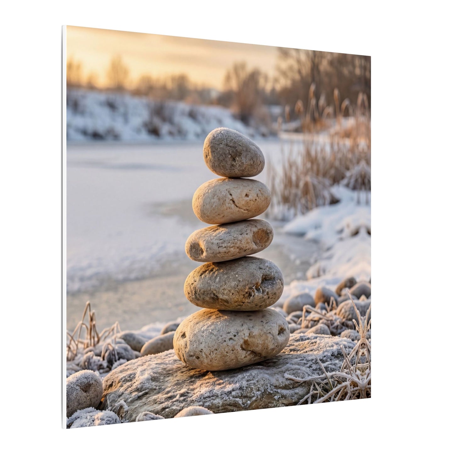 Ma River Stones Canvas Art - Japandi Japanese Pattern