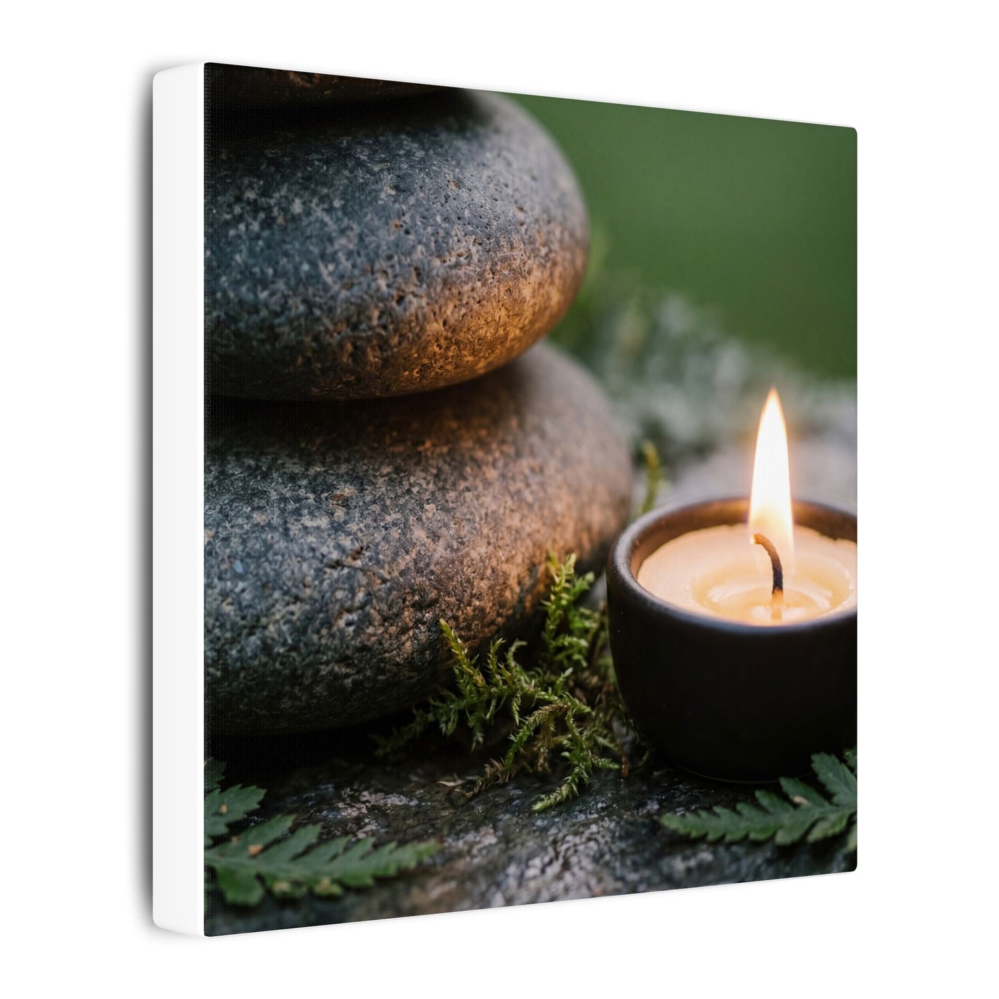 Warm River Stones Canvas Art - Japanese Pattern Japandi