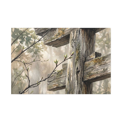Torii Gate Spring Canvas Art | Japandi Neutral Design