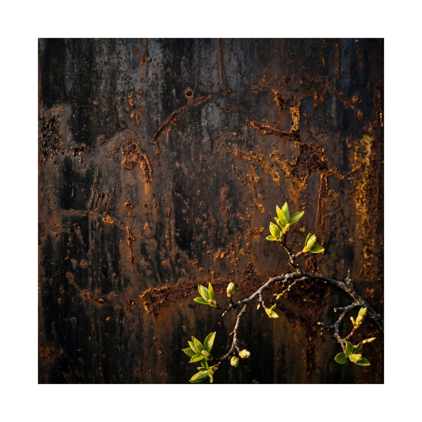 Rust Patina Wall Art Print | Spring Dark Japandi Moody Minimal Art
