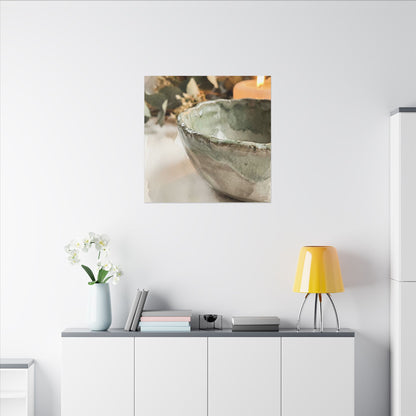 Ceramic Bowl Canvas Art | Summer Japandi Watercolor Art