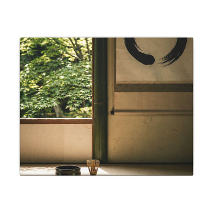 Tea Ceremony Enso Canvas Art | Serene Zen Art