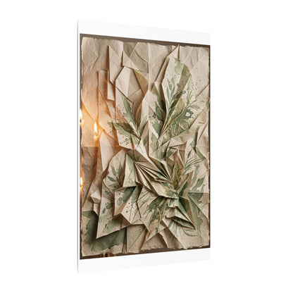 Japandi Paper Fold in Candlelight | Texture Canvas Art