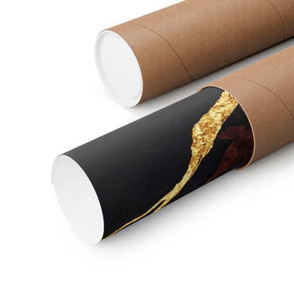 Seijaku Calligraphy Wall Art Print - Kintsugi Gold Repair