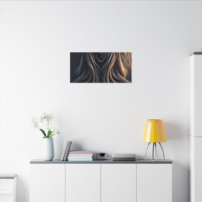 Moody Silk Drape Canvas Art - Shadow Zen Dark Japandi