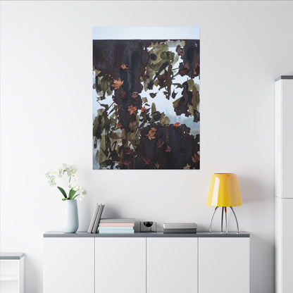 Rust Patina Charcoal Ink Canvas Art | Sophisticated Dark Japandi Art