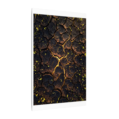 Cracked Earth Moody Minimal Canvas Art | Sophisticated Dark Japandi Art