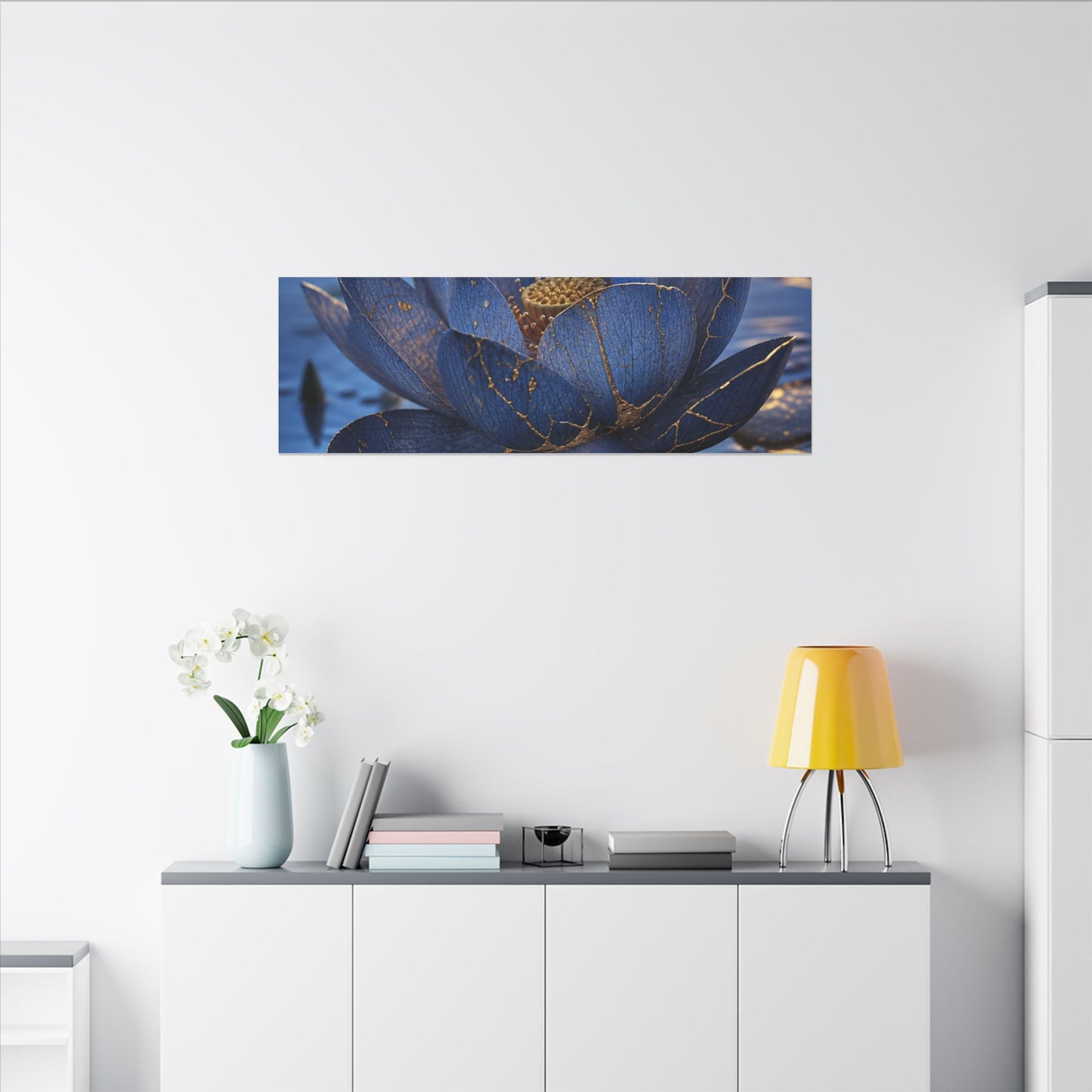 Kintsugi Lotus Flower in Dawn | Broken Beauty Canvas Art