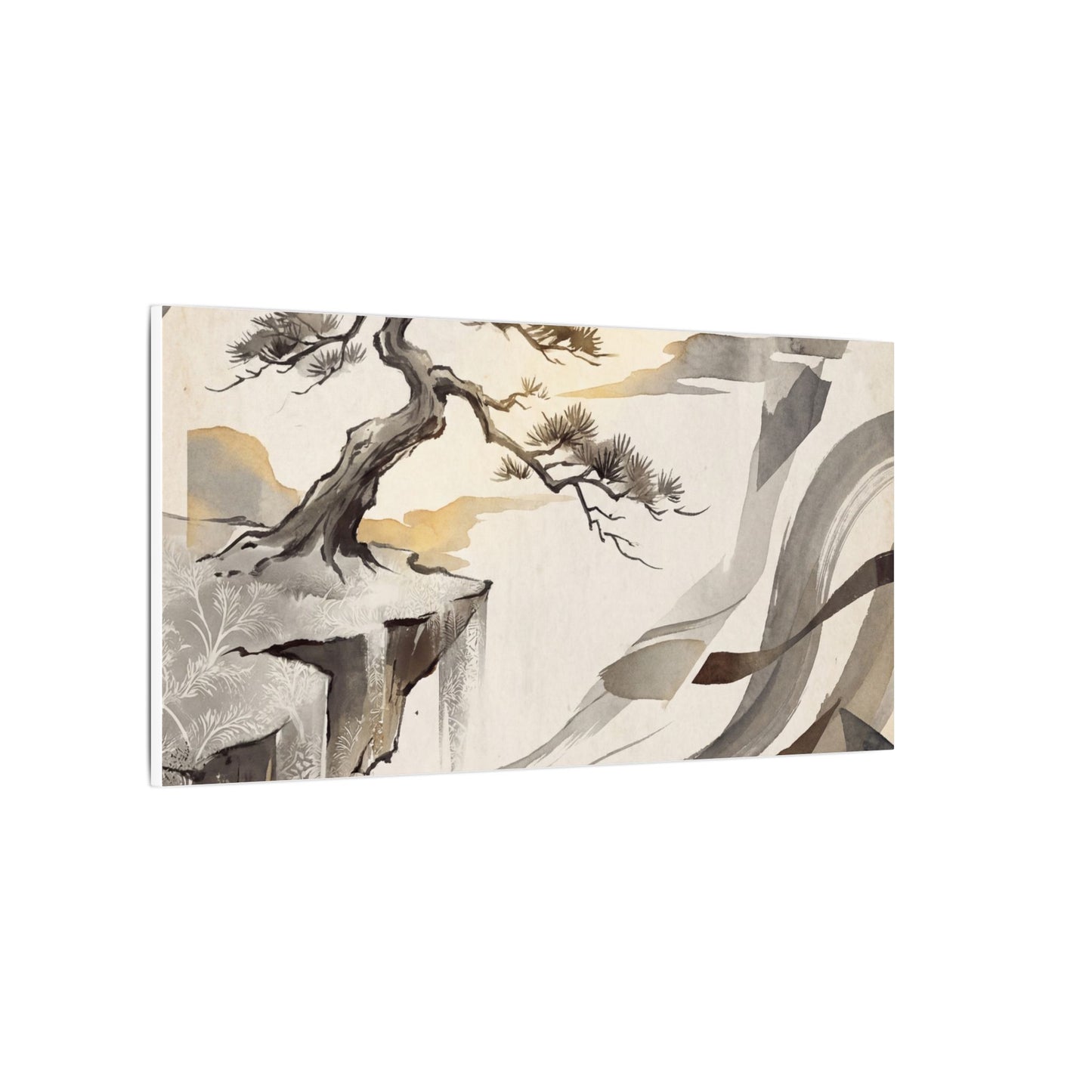 Golden Hour Pine Tree Canvas Art - Japandi Seijaku