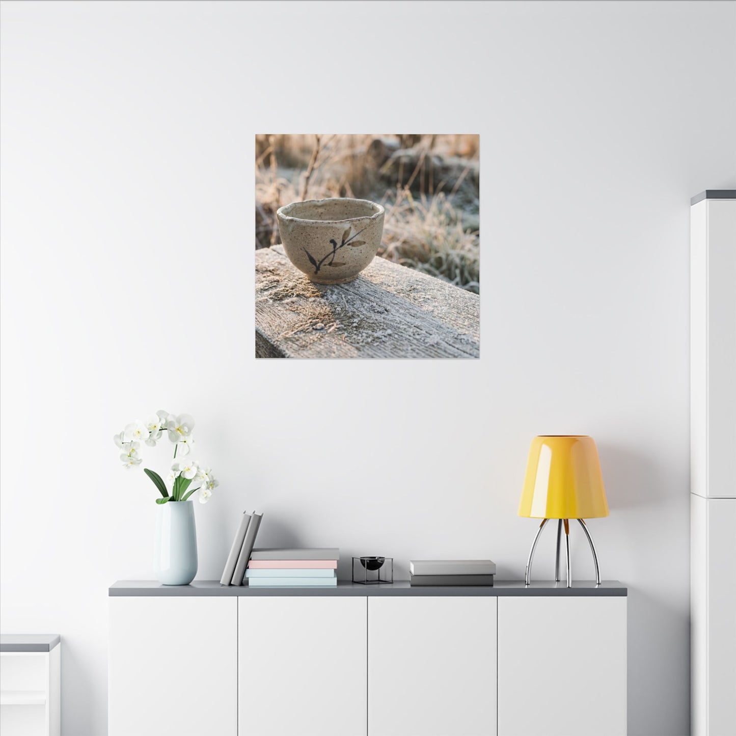 Golden Hour Ceramic Bowl Canvas Art - Japandi Ma