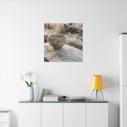 Golden Hour Ceramic Bowl Canvas Art - Japandi Ma