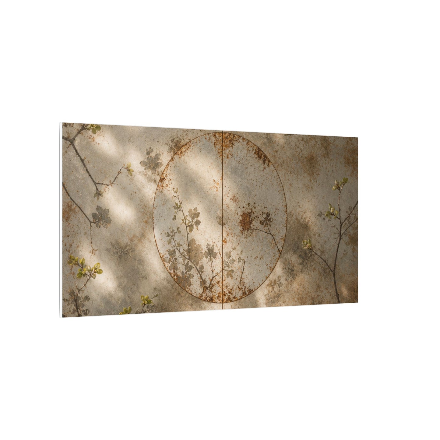 Japandi Rust Patina in Dappled | Japanese Pattern Canvas Art