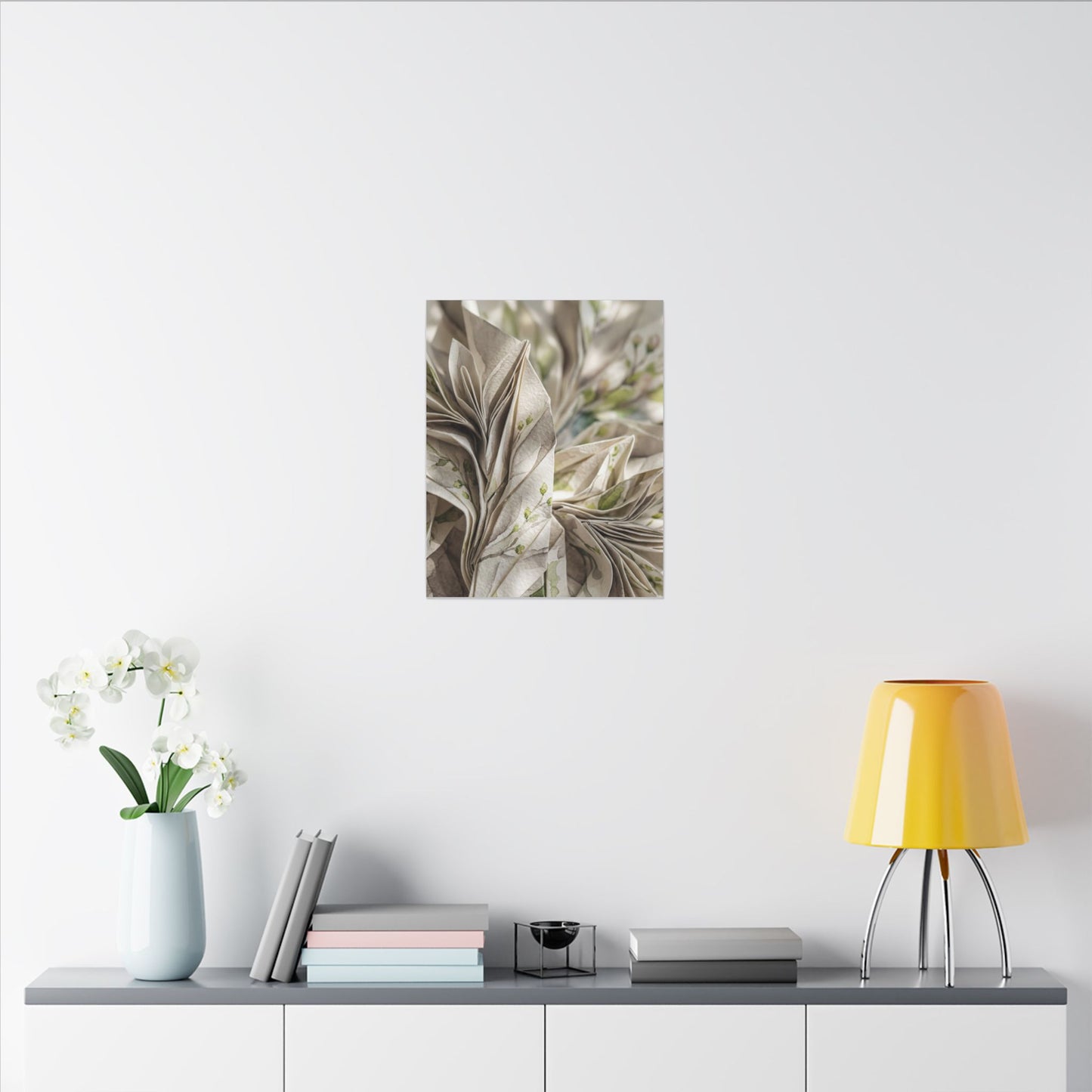 Fukinsei Paper Fold Canvas Art - Japandi Watercolor