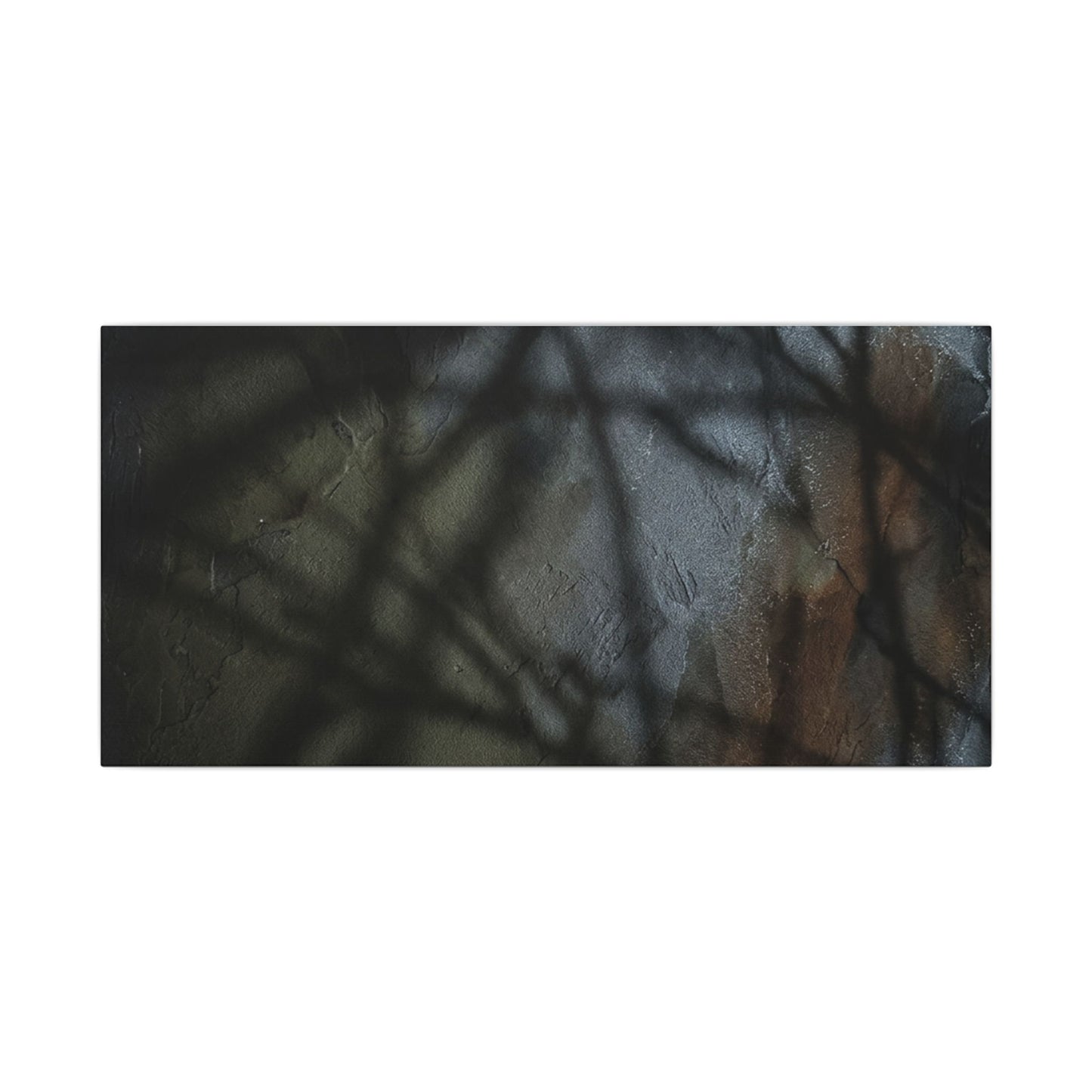Shadow Play Dark Texture Canvas Art | Sophisticated Dark Japandi Art