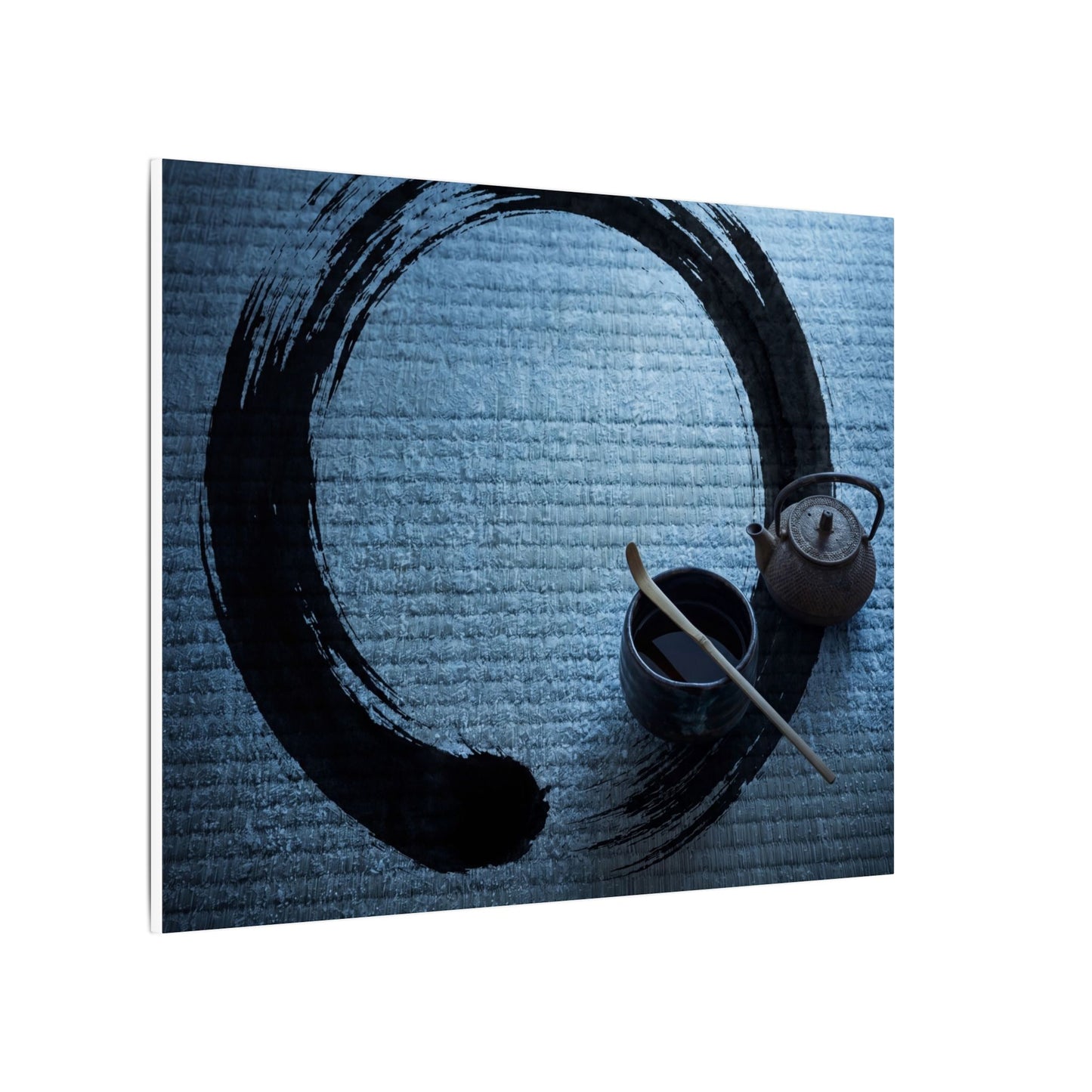Winter Tea Ceremony Enso Canvas Art | Peaceful Decor