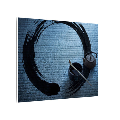 Winter Tea Ceremony Enso Canvas Art | Peaceful Decor