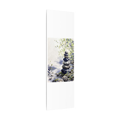 River Stones Sumi E Canvas Art | Serene Zen Art