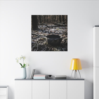 Dappled Ceramic Bowl Canvas Art - Dark Japandi Kanso