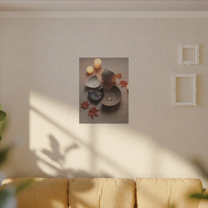 Candlelight Broken Pottery Canvas Art - Japandi Ma