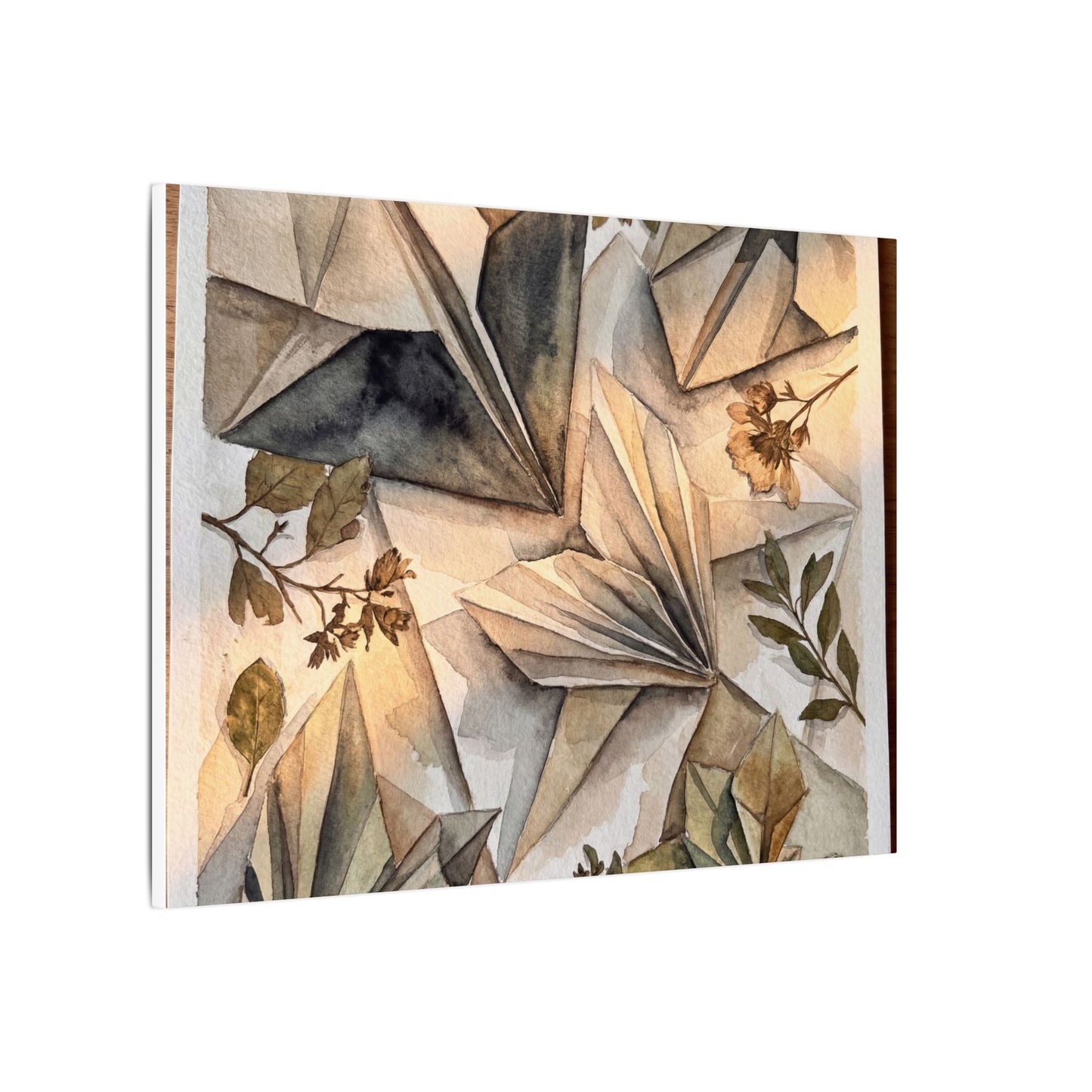 Golden Hour Paper Fold Canvas Art - Japandi Seijaku