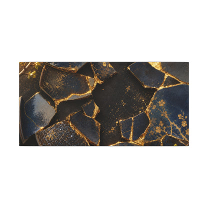 Golden Hour Broken Pottery Canvas Art - Kintsugi Ma