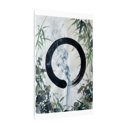 Zen Incense Smoke in Moonlight | Enso Canvas Art