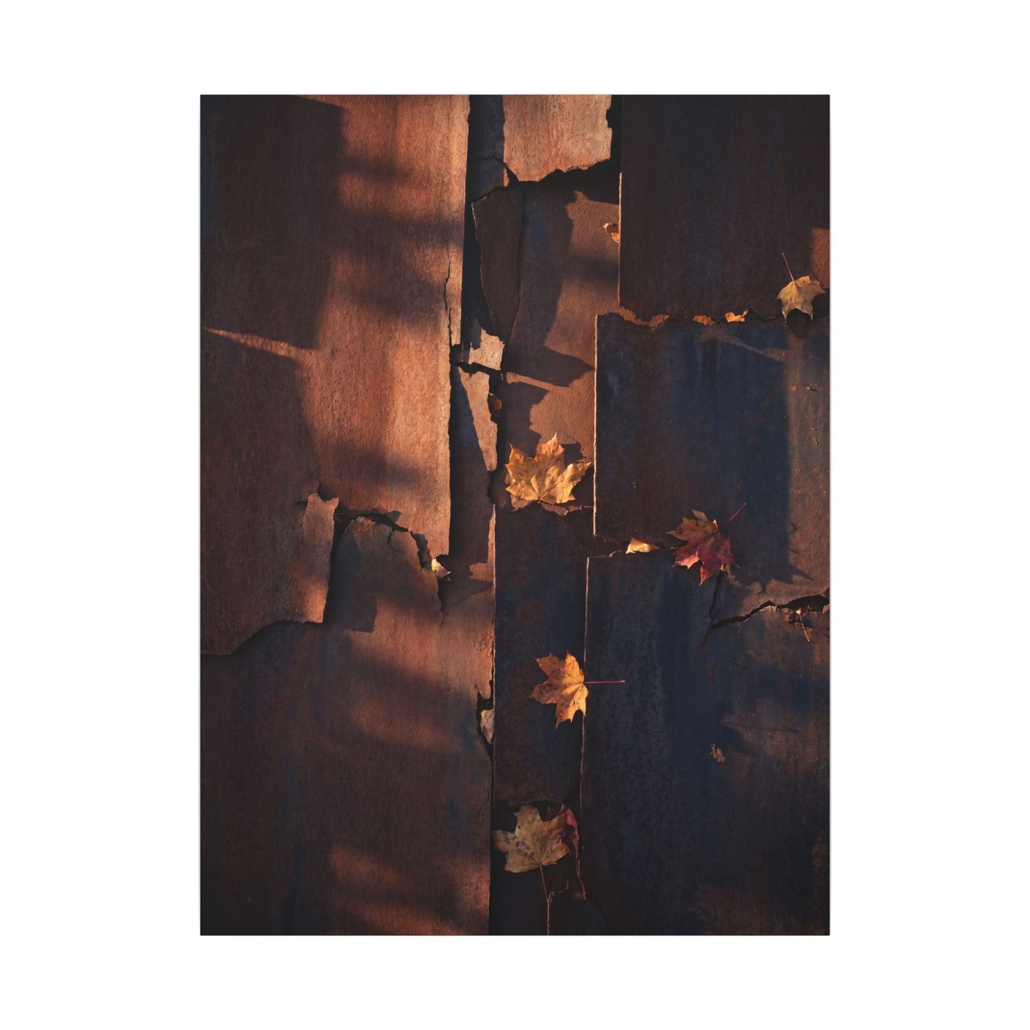 Seijaku Rust Patina Canvas Art - Dark Japandi Shadow Zen