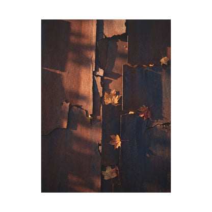 Seijaku Rust Patina Canvas Art - Dark Japandi Shadow Zen