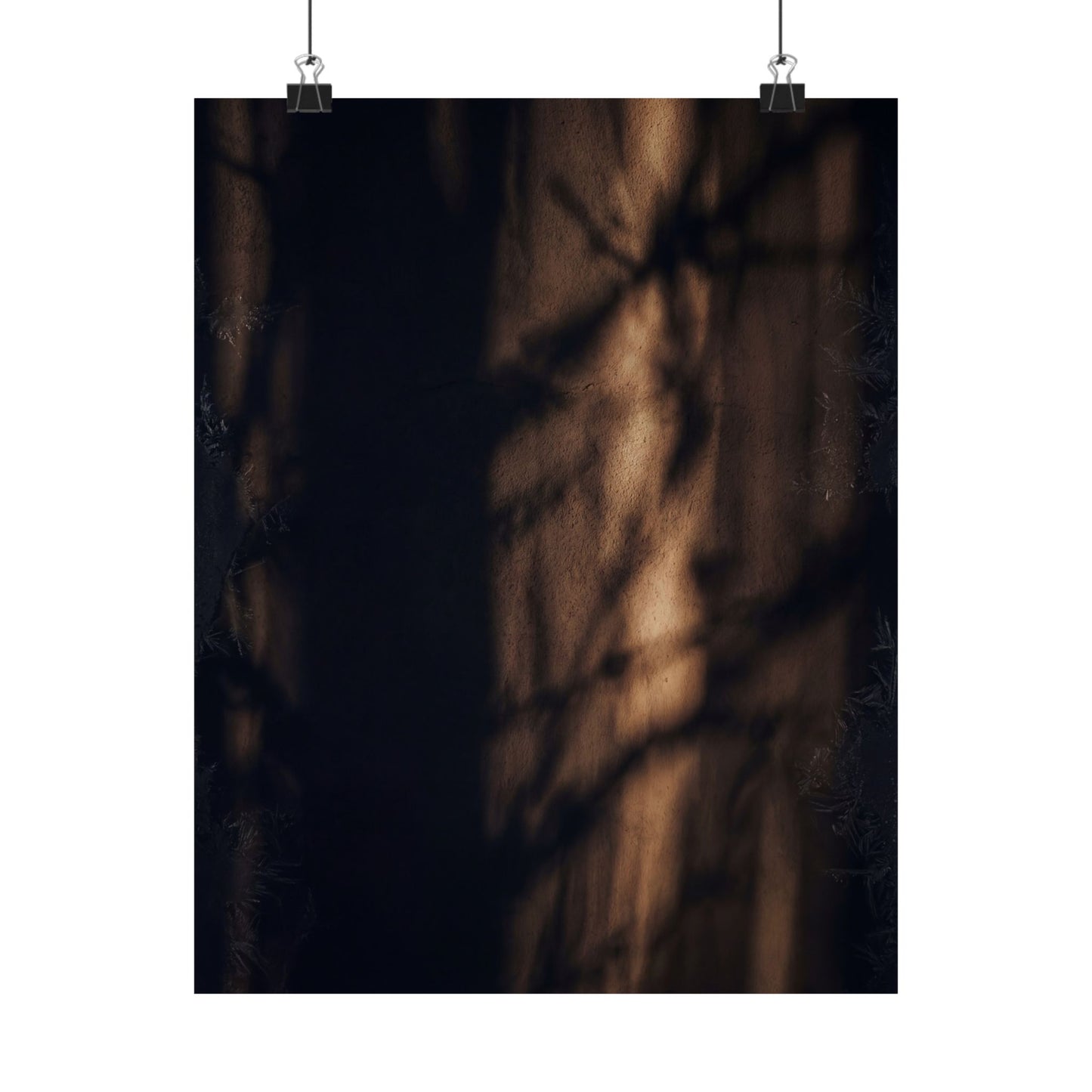 Dark Japandi Shadow Play in Candlelight | Moody Minimal Wall Art Print Art Print
