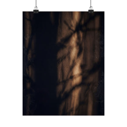 Dark Japandi Shadow Play in Candlelight | Moody Minimal Wall Art Print Art Print