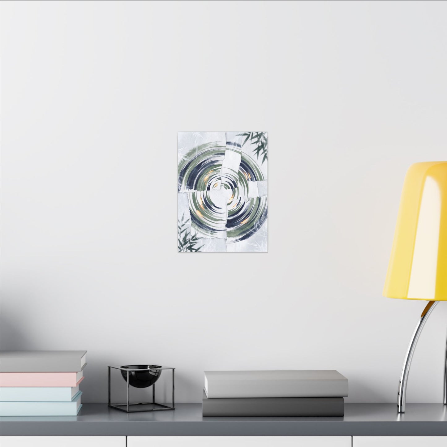 Winter Water Ripple Sumi E Canvas Art | Peaceful Decor