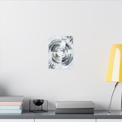 Winter Water Ripple Sumi E Canvas Art | Peaceful Decor