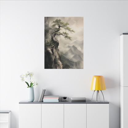 Spring Pine Tree Watercolor Canvas Art | Warm Decor