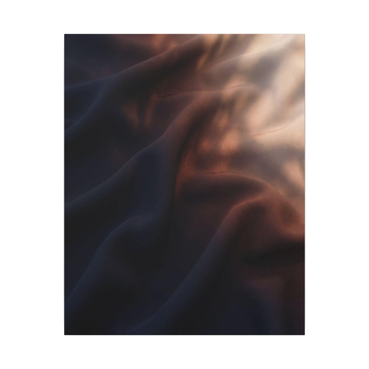 Dark Japandi Silk Drape in Dawn | Shadow Zen Canvas Art