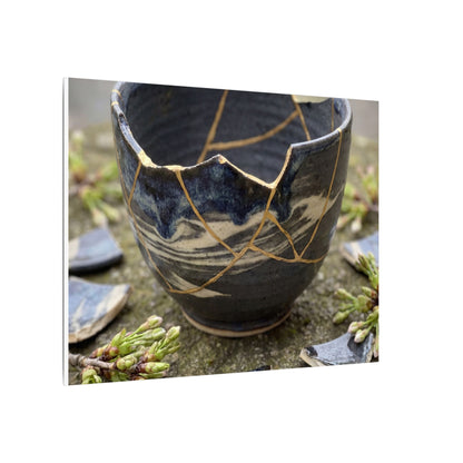 Datsuzoku Ceramic Bowl Canvas Art - Kintsugi Gold Repair